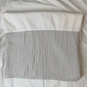 aden + anais Light Gray Gauze Muslin crib skirt